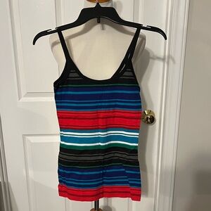 OP Black and Multicolor Striped Camisole Tank Top